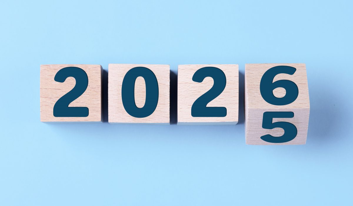 2026,Happy,New,Year.,Wooden,Cube,Block,Change,From,2025